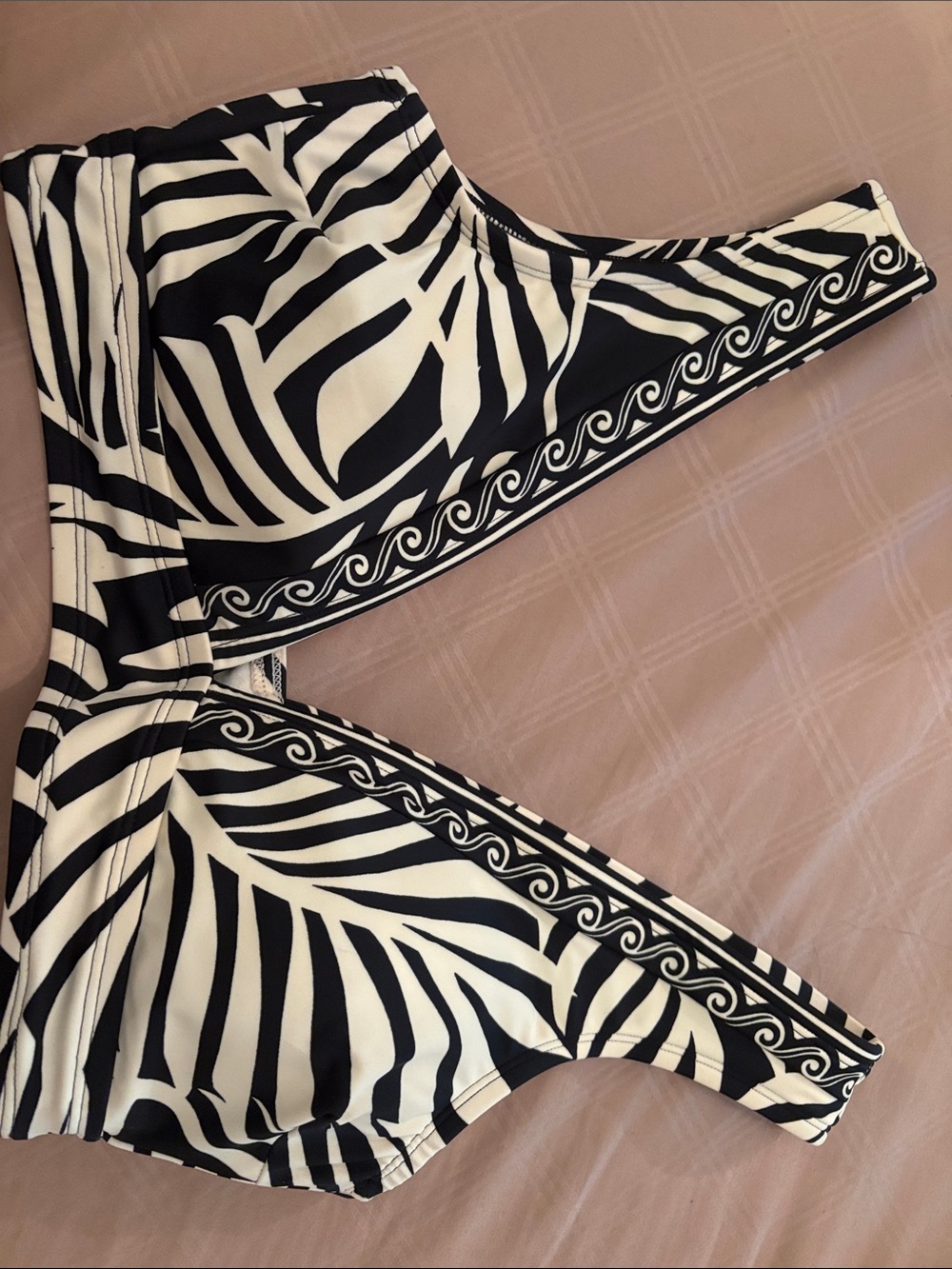 Black & White Zebra Print Swimwear Top